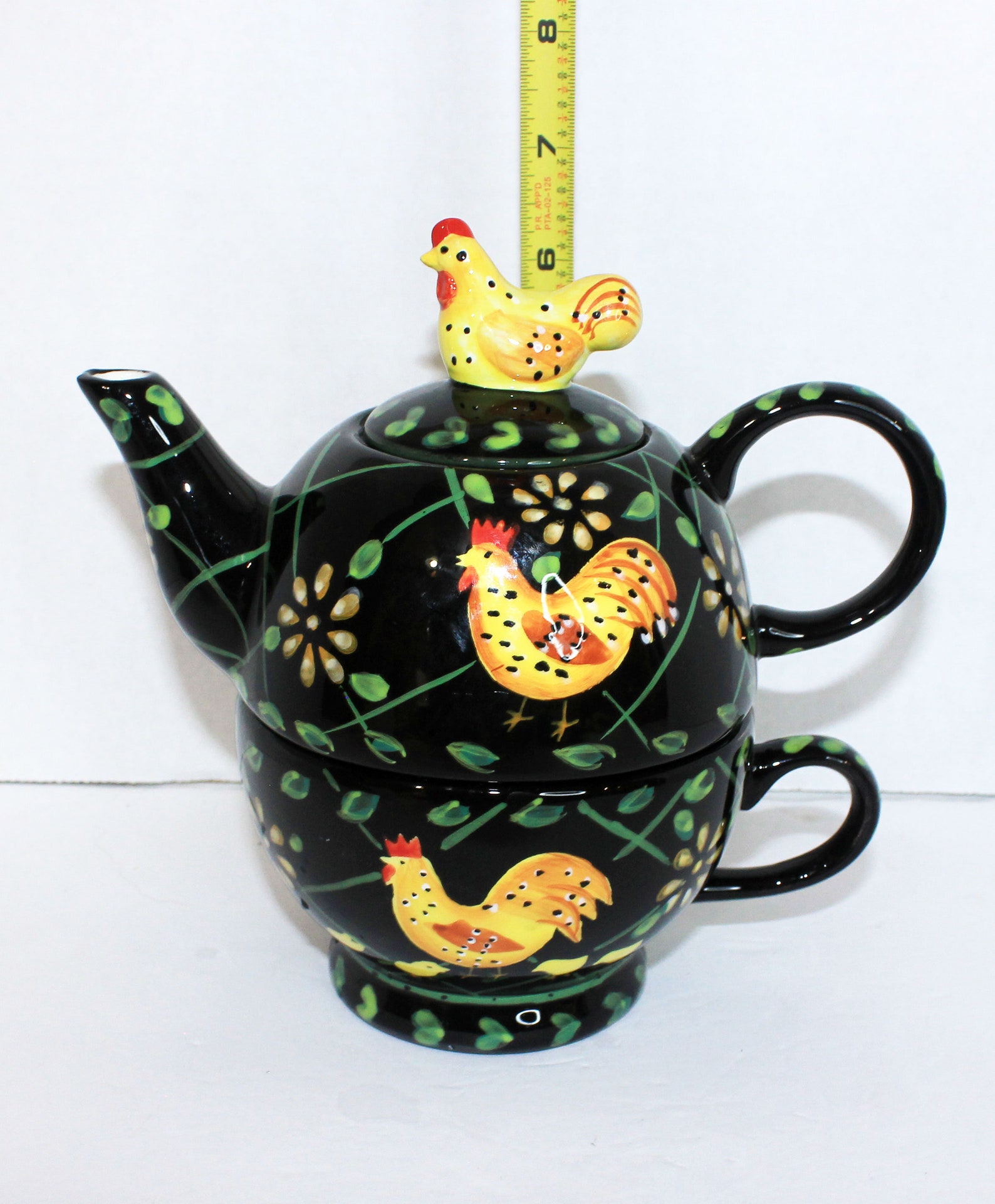 CHICKEN Rooster Tea for One Individual Teapot with Cup Hen Etsy