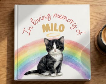 Gepersonaliseerd kattenherdenkingsboek | Aangepaste aandenken huisdierverlies, cadeau