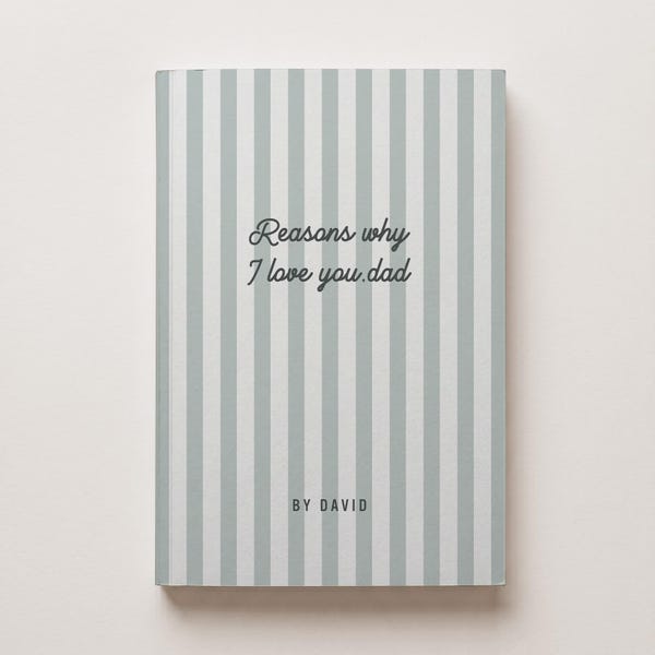 Reasons Why I Love You Dad Book, Personalized Fill-in-Blank Journal, Father's Day Gift