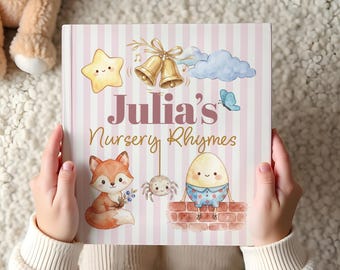 Boek gepersonaliseerde bosvos kinderliedjes, aangepaste babyshower aandenken