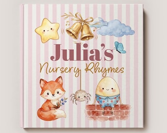 Boek gepersonaliseerde bosvos kinderliedjes, aangepaste babyshower aandenken
