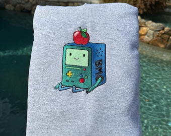 BMO Embroidery Crewneck Sweatshirt - Adventure Time Cartoon