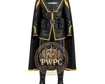 Helldivers 2 B-01 Tactical Cosplay Suit  PU Leather Look Armor  Heavy Cape Tactical Belt