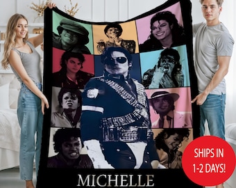 Custom Michael Jackson Blanket, Michael Jackson fan, gift for michael jackson fan Throw, 80s Music Legend Fan Gift, King of Pop Inspired
