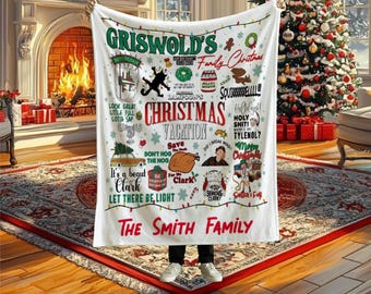 Custom Griswold Family Christmas Blanket, Personalized National Lampoon's Christmas Vacation Blanket, Funny Throw Cozy For Bed Coach, Sofa