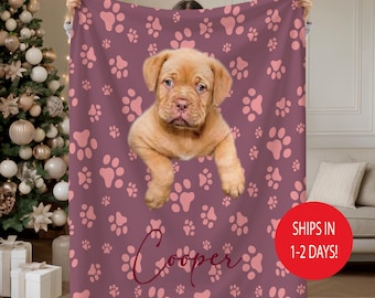 Custom Pet Blanket, Cozy Dog Throw with Name, Personalized Name Blanket, Pet Lover, Christmas Gift, Thanksgiving Gift, Fleece, Minky, Sherpa