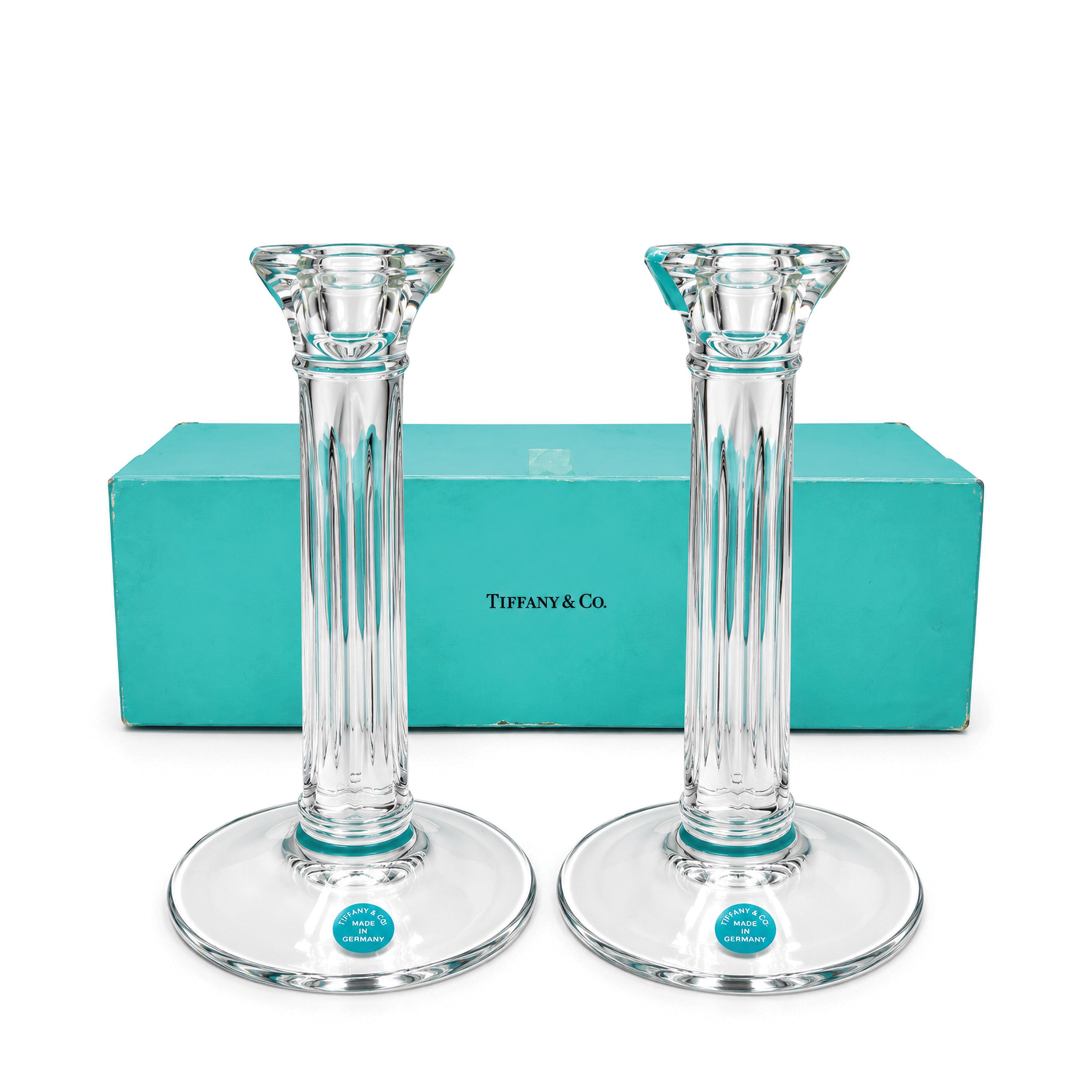 Tiffanys and Co Crystal Candle Holders - Etsy
