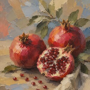 Vintage Gallery Wall Small Artwork - Ready to Hang, Ornate Gold Rose Frame, Pomegranate Still Life Giclée Print, 4x6 image 2