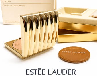 Estée Lauder Golden Flute Compact | Lucidity Translucent Pressed Powder | Medium-02 | Original Boxes | New in Box | Rare Vintage Collectible