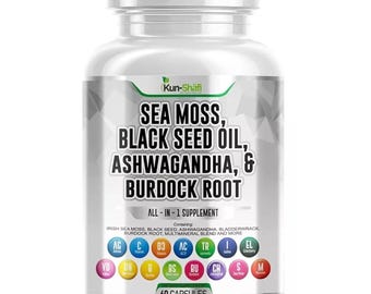 Zeemoscapsules: zwartzaadolie, ashwagandha, vitamine D3, kurkuma, vlierbes, kliswortel