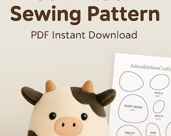 Naaipatroon koe pluche pdf | DIY-knuffeldier | Direct downloaden