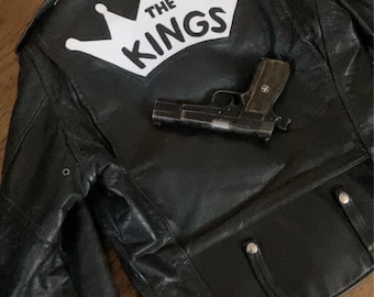 Handgemaakt The Kings zwart leren biker motorjack Fallout The Kings-cosplaykostuum