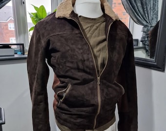 Rick Grimes Jacket Walking Dead Inspired Men's Brown Suede Fur Collar Leather Jacket Halloween Cosplay Costume Western Cowboy Jacket Gift