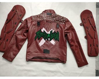 Peter Quill Star lord guardians of the galaxy Video game Cosplaying Leather jacket | Gift for Video Gamer Boyfriend