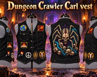 litrpg ddc battle vest, dungeon crawl carl cosplay, litrpg cosplay costume, Mens Halloween Cosplay Costume, Novel Book Cosplay, Gift Idea