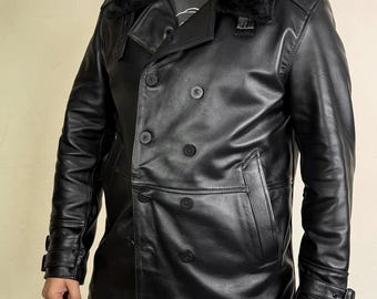 Handmade RE9 Leon S. Kennedy Requiem Double-breasted Black Leather