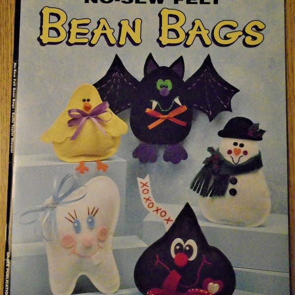 No Sew Felt Bean Bags Booklet-Vintage-Published 1998