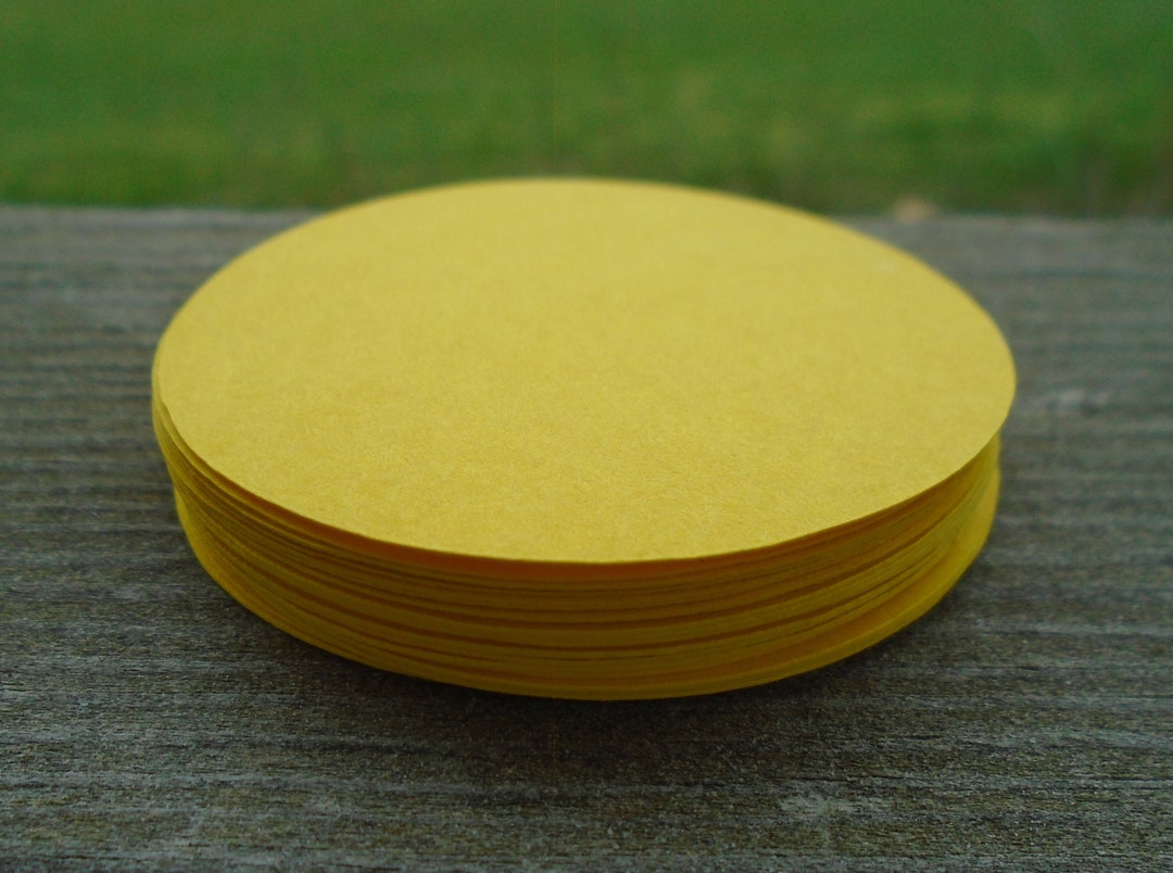 CARD STOCK Yellow Die Cut Circle 25 Count Pack Tags Junk Etsy