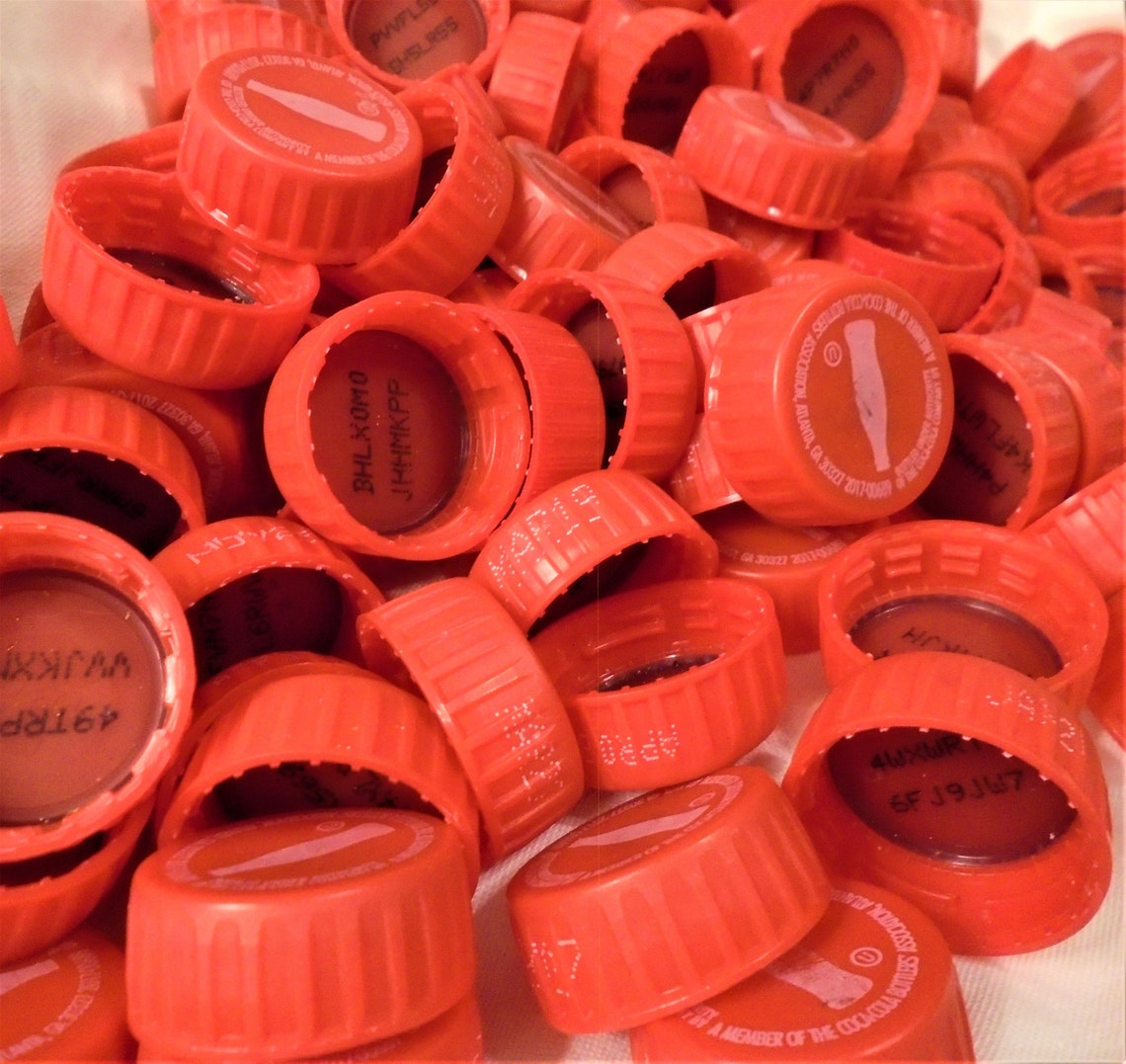 Plastic Red Bottle Caps Coke 100 COUNT Etsy