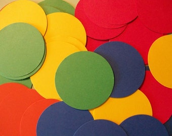 50 Primary Colors Die Cut 2 inch Circles