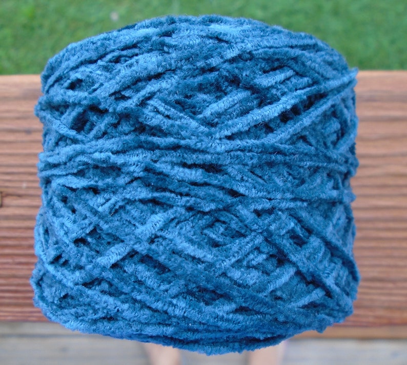 YARN Kohl Blue Quaker Acrylic Chenille Yarn150 Yards Crochet Etsy