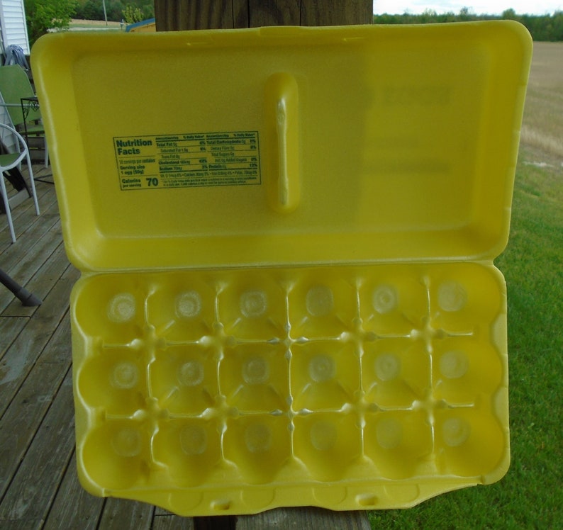 Recycled Clean Used Styrofoam Yellow Egg Cartons18 Count Cartonscraft