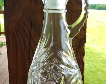 Vintage Glass Decanter Oil and Vinegar Chuet - 8 inches - Bin #10