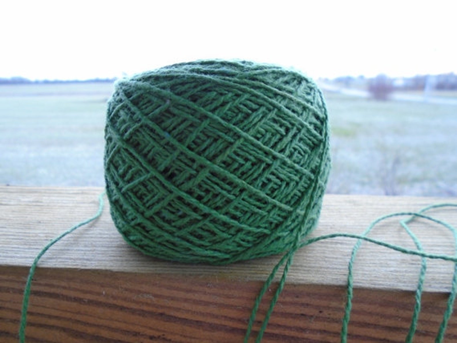 Cotton Yarn 100, 4/2 Weight, Green, Crochet, Knitting Batch 073 Etsy