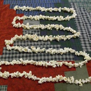 Real Popcorn Garland Hand Strung Old Fashioned Popcorn Tree Garland Primitive Christmas Holiday MADE TO ORDER