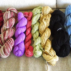 Yarn Bundle - Assorted Yarn - 150 yards per skein - 10 skeins - 1,500 total yards - Destash Yarn - Mixed Media - Lot 58