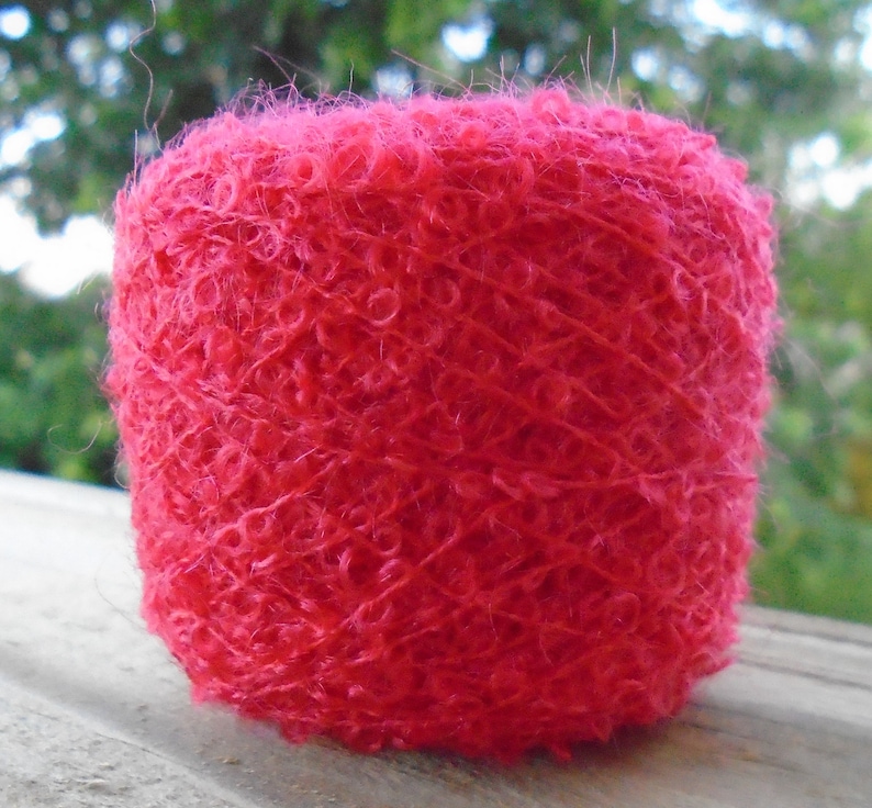 YARN Orange, Loopy Wool Nylon Crochet Knitting 150 Yards Batch 059 Etsy