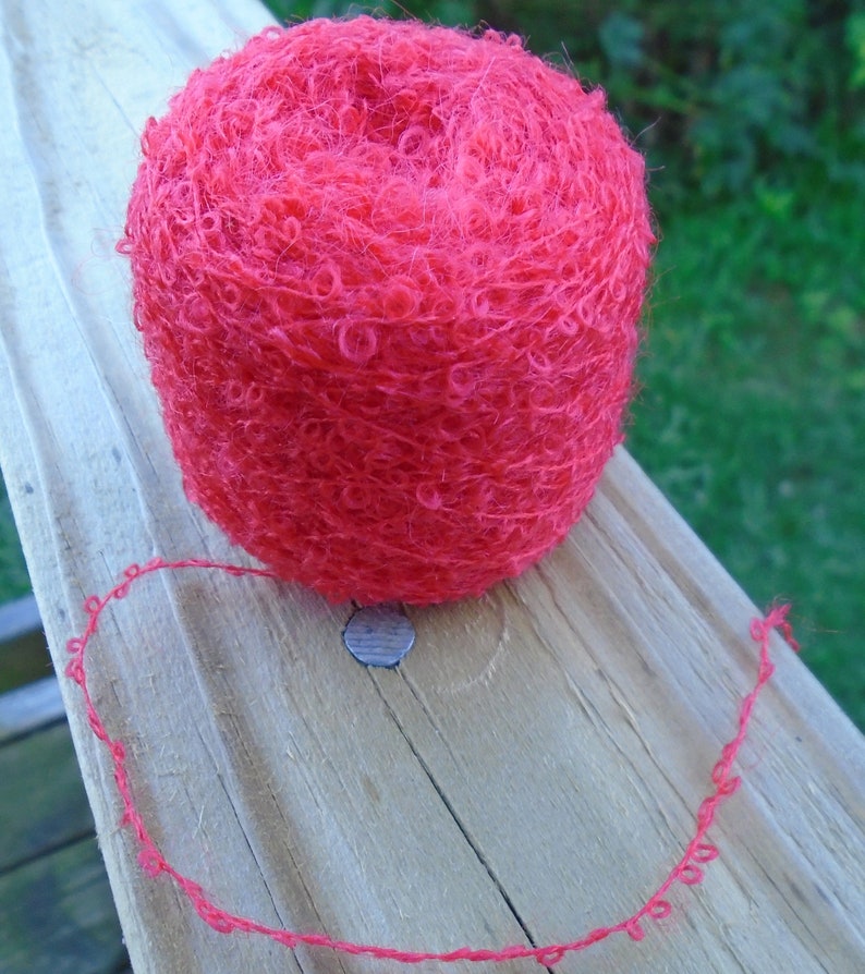 YARN Orange Loopy Wool Nylon Crochet Knitting 150 Yards Batch Etsy