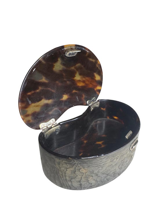 Tortoiseshell Bean Shaped Vanity Box - image 1