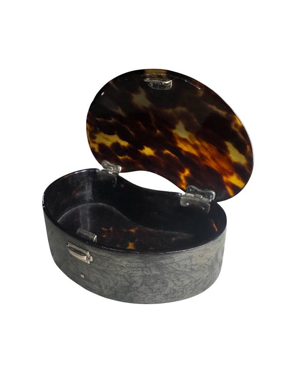 Tortoiseshell Bean Shaped Vanity Box - image 8