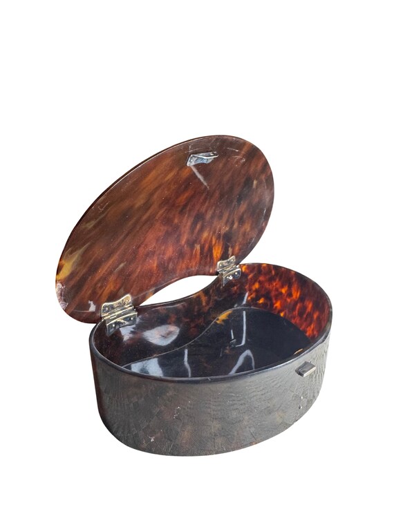 Large Tortoiseshell Bean Vanity Box - image 7