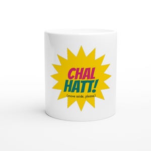 Kubek Chal Hatt | Zabawny kubek z komiksem hindi | Prezent z desi sarkazmem | Odważny kubek z indyjskim humorem