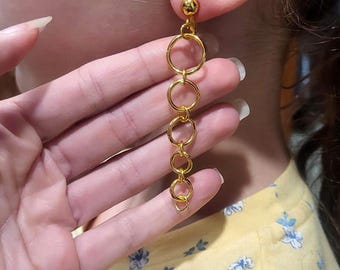 Pendientes Kpop Golden Demon Hunter Rumi, chapados en oro de 18 quilates, con clip, inspirados en RoveRevivals.
