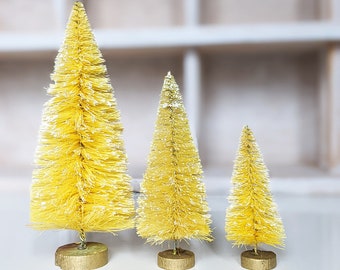 Lemon Yellow Bottle Brush Tree by Distinguished Flamingo - Single Tree, 3 sizes Available