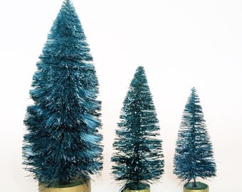 Azure Blue Bottle Brush Tree by Distinguished Flamingo - Single Tree, 3 sizes Available