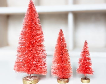 Coral Bottle Brush Tree by Distinguished Flamingo - Single Tree, 3 sizes Available