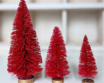 Red Bottle Brush Tree by Distinguished Flamingo - Single Tree, 3 sizes Available