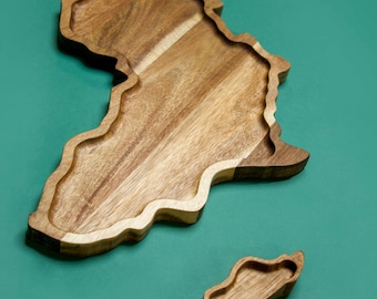 Afrika und Madagaskar Holz Teller Set