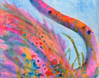abstract bird art etsy