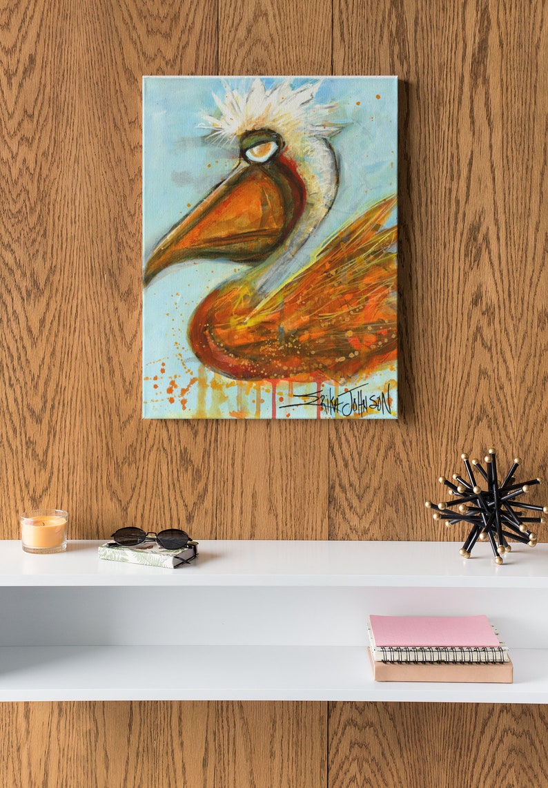 Pelican painting art printcoastal home decor wall art small Etsy