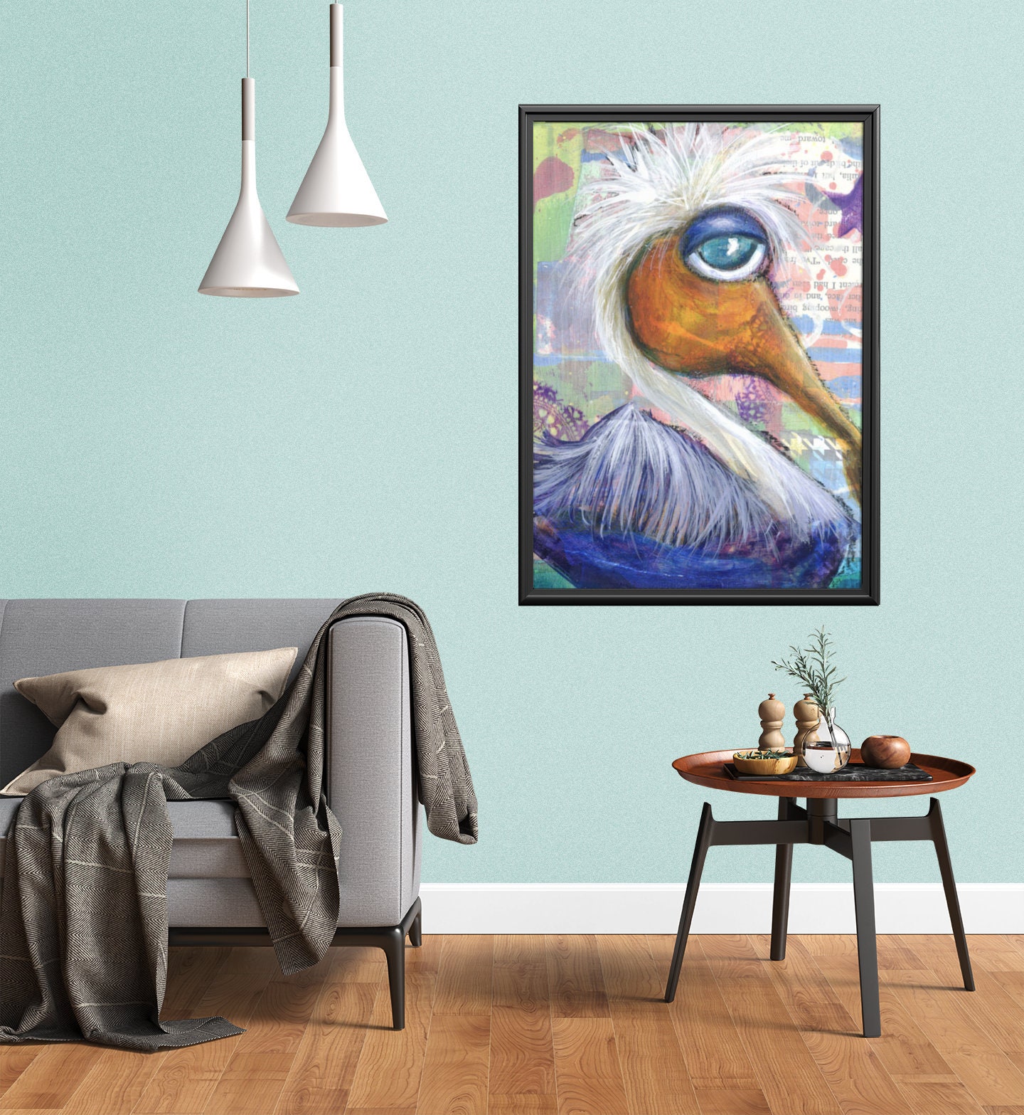 Pelican painting art print-coastal Artwork-beach themed home | Etsy