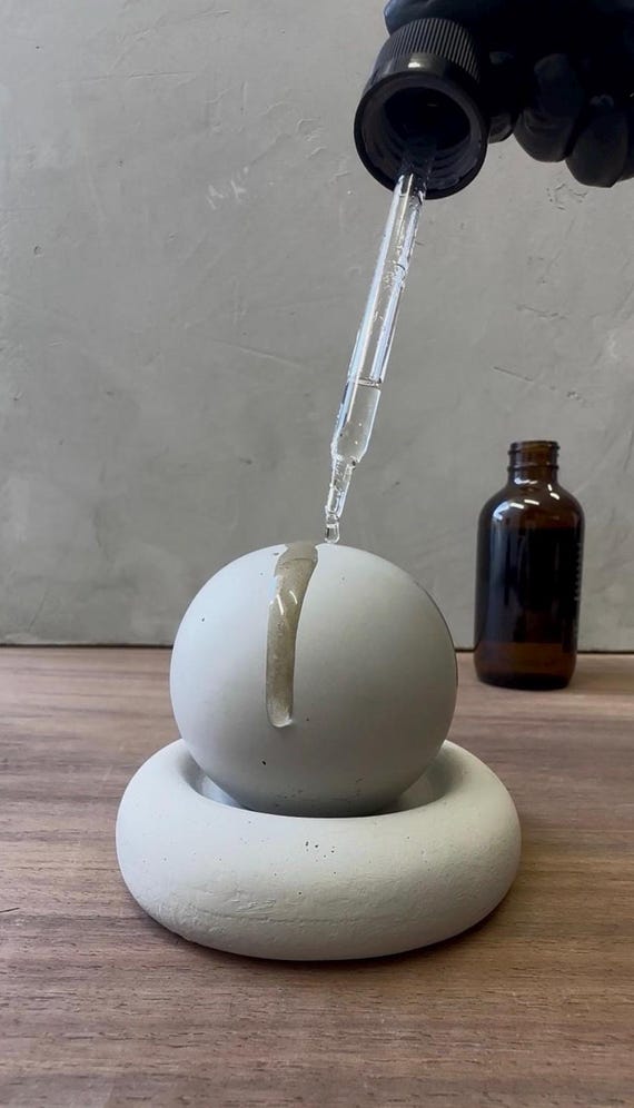 Concrete Essential Oil Diffuser, Aromatherapy Sphere, solid and heavy, Modern Minimalist Gift