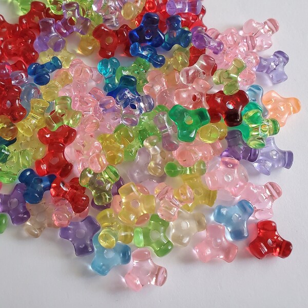 136pcs Transparent TRI BEADS Color Mix