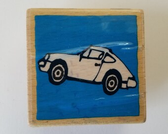 1pc CAR Wood Rubber Stamp, Pre-used Stamp