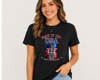 Made USA Little Bit Sass Patriotic Pin Up Girl Braids Paint American
