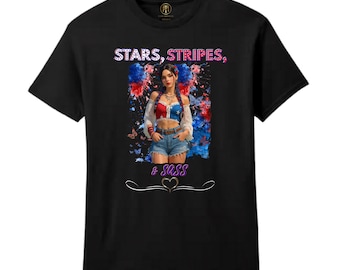 Youth Girls Stars Stripes Sass Patriotic 4th July Kids Paint Splatter